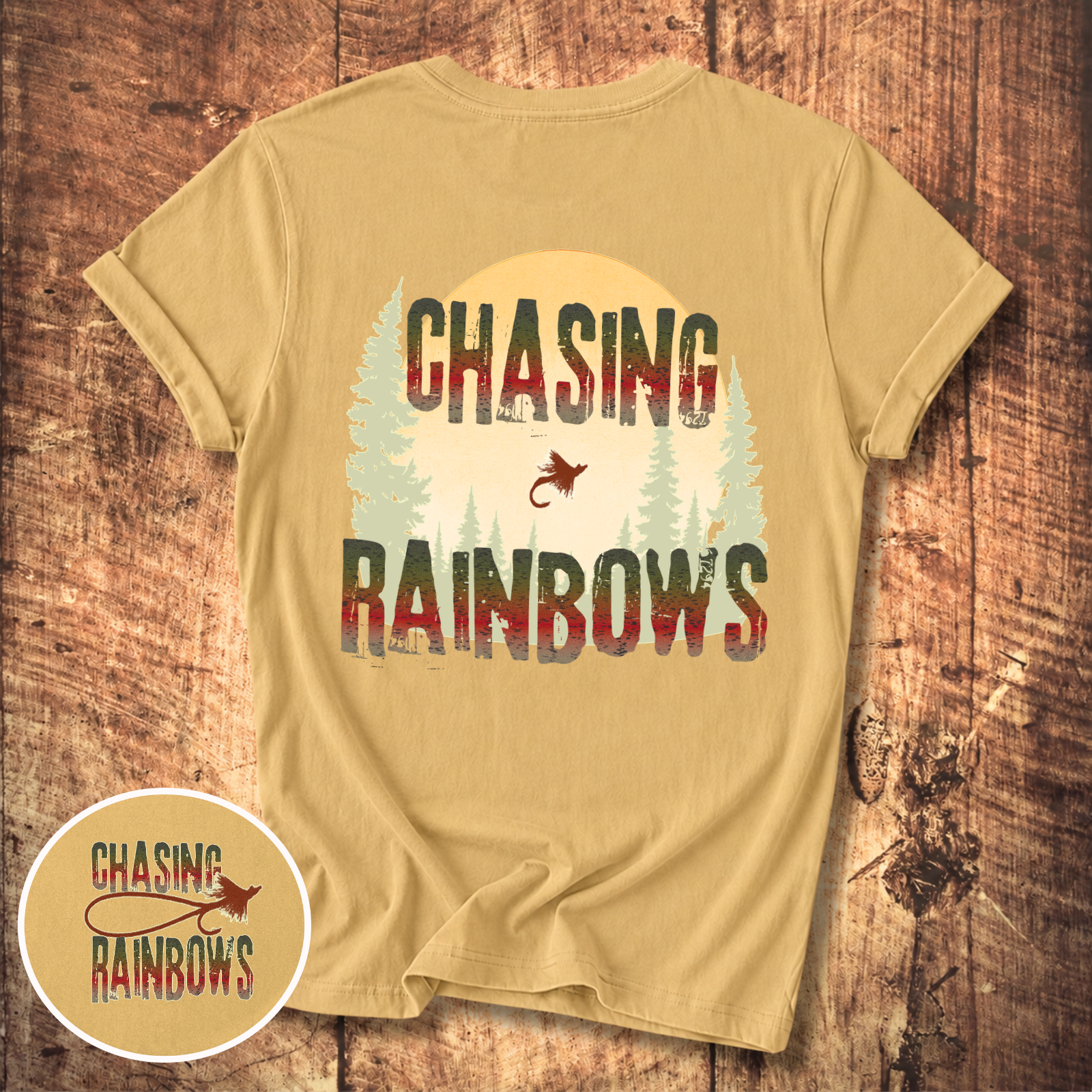 Chasing Rainbows Fly Fishing T-Shirt