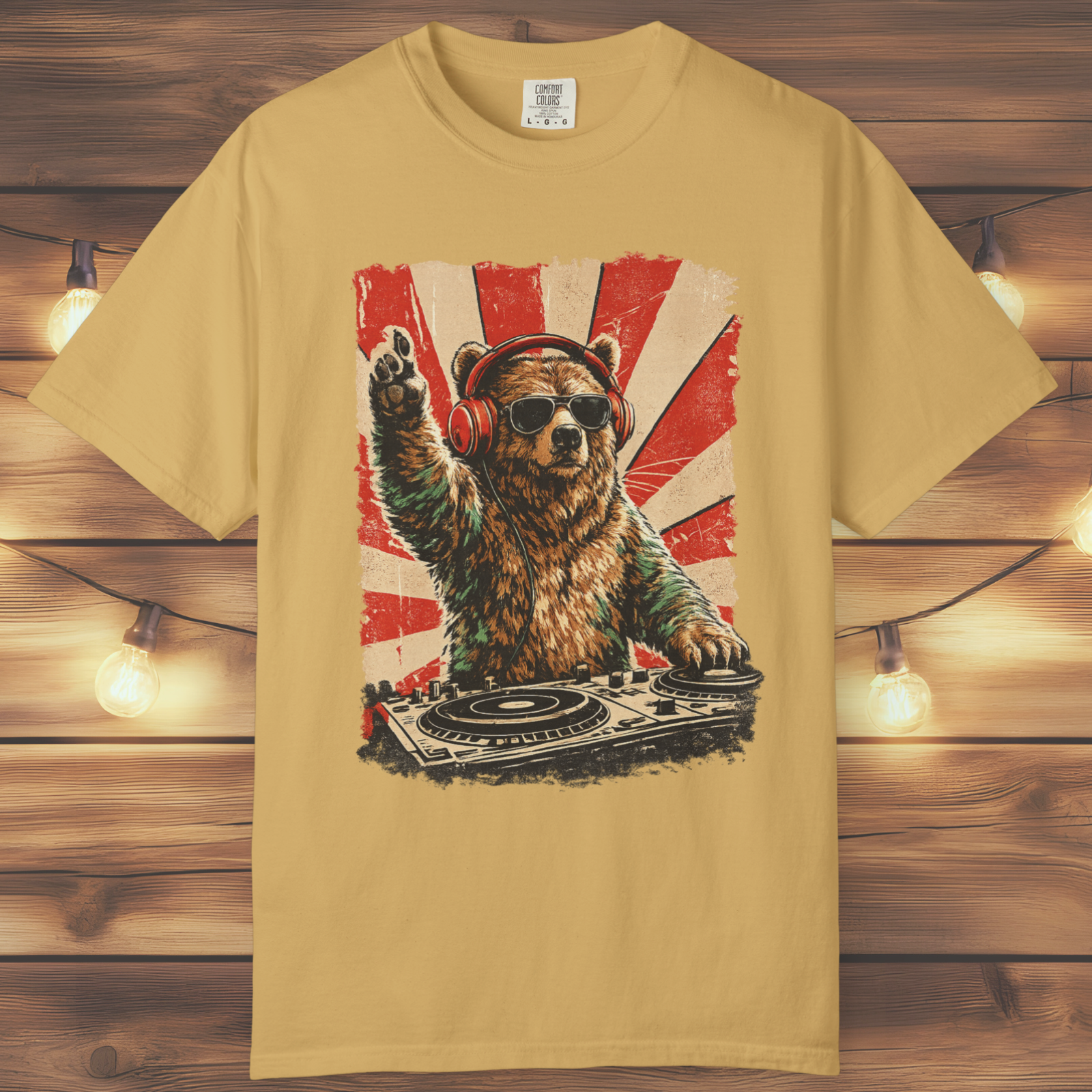 Bear At The Turntable Graphic T-Shirt