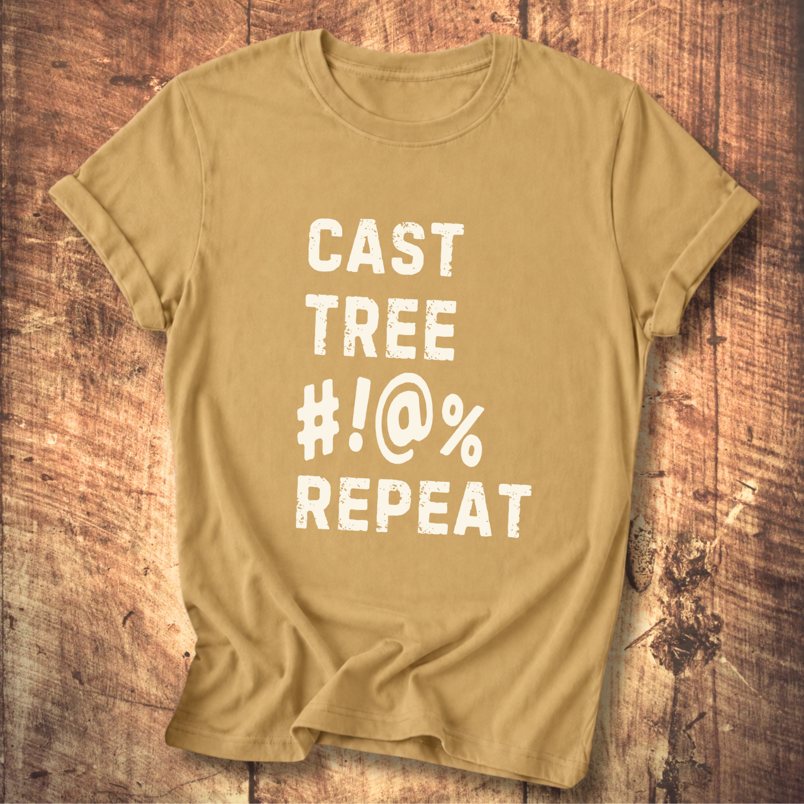 “Cast Tree #!@% Repeat” Funny Fly Fishing Tee