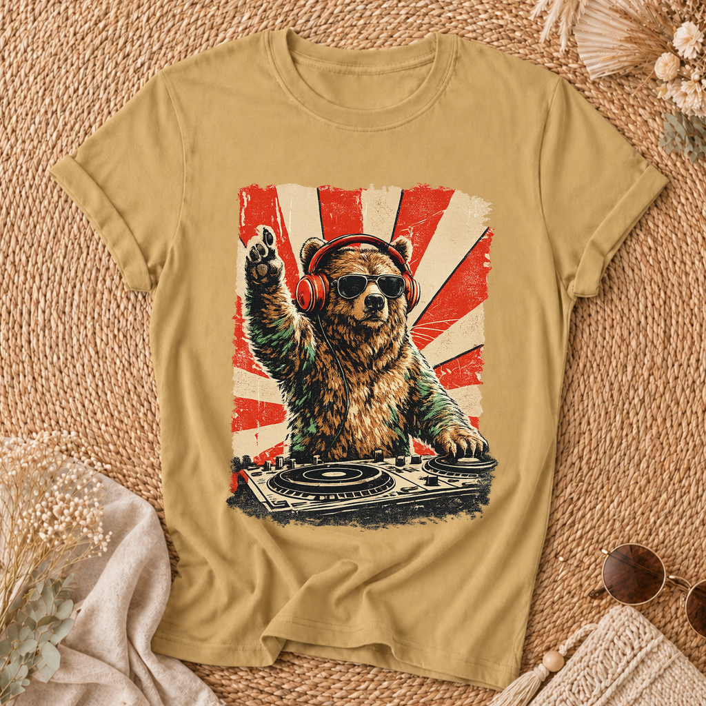 Bear At The Turntable Tee