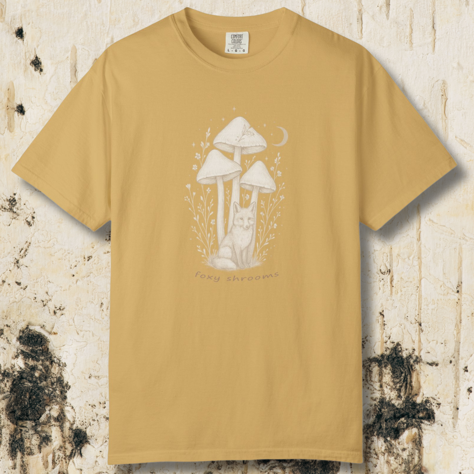 Foxy Shrooms T-Shirt — Moonlit Mushroom Graphic Tee