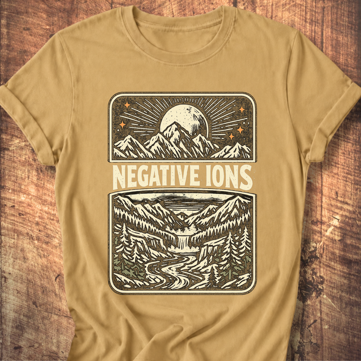 Negative Ions Mountain Moon Tee