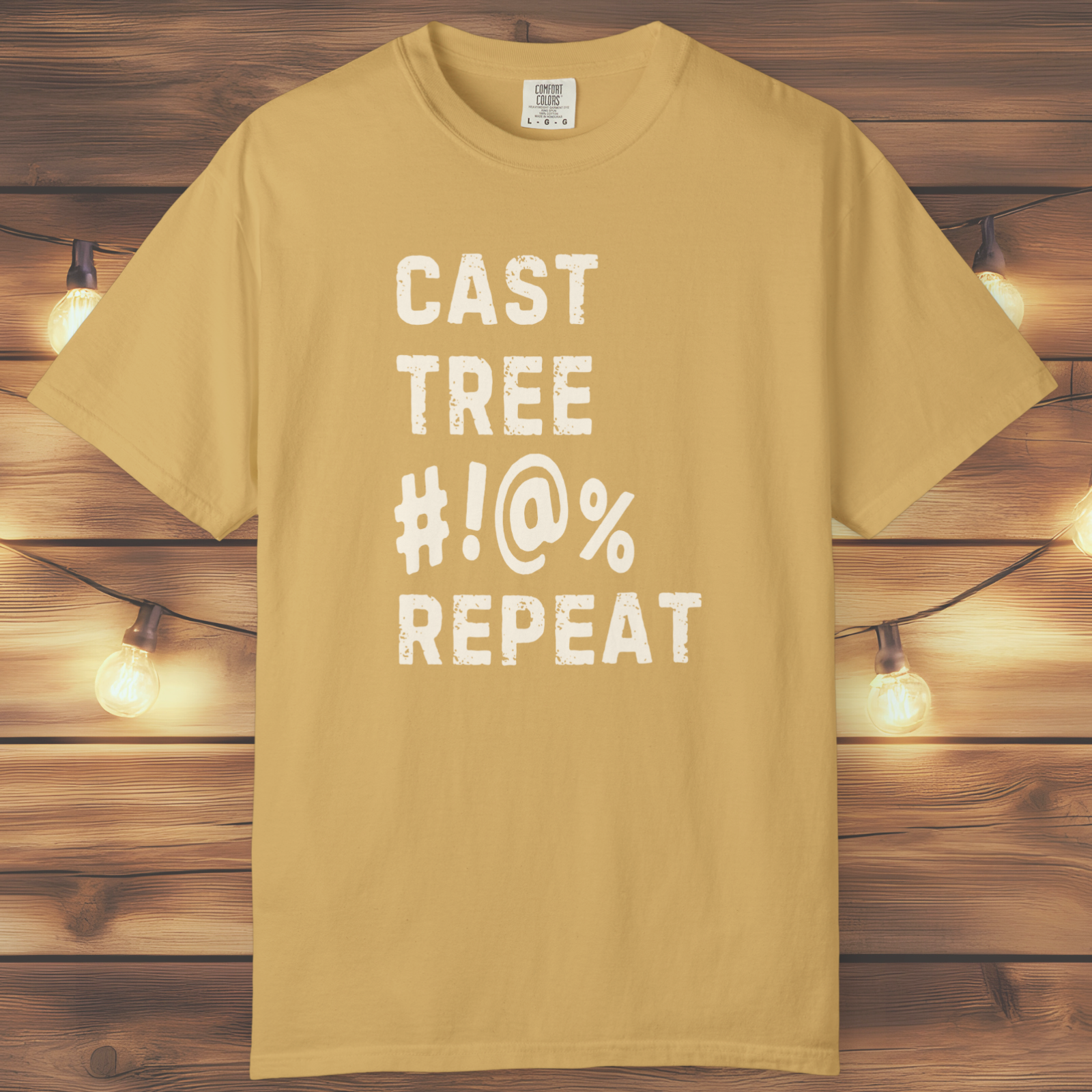 “Cast Tree #!@% Repeat” Funny Fly Fishing Tee