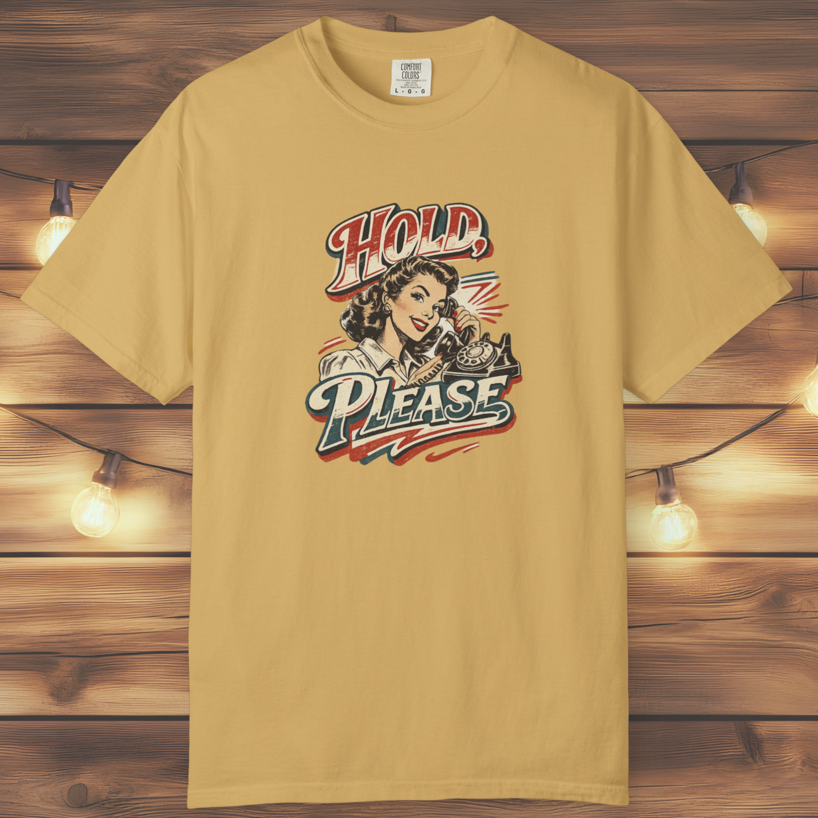 Hold Please Retro Pinup Tee