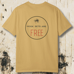 Hook Sets Are Free Fishing Back Print T-Shirt | Garment-Dyed Unisex Tee