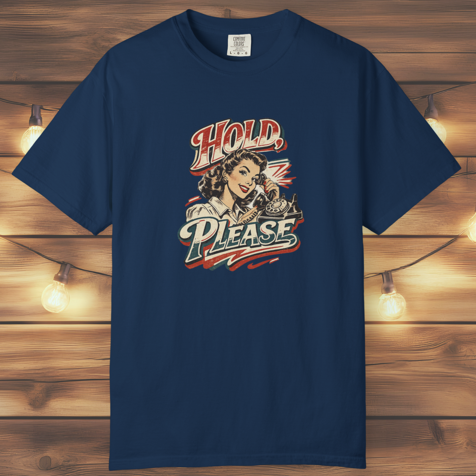 Hold Please Retro Pinup Tee