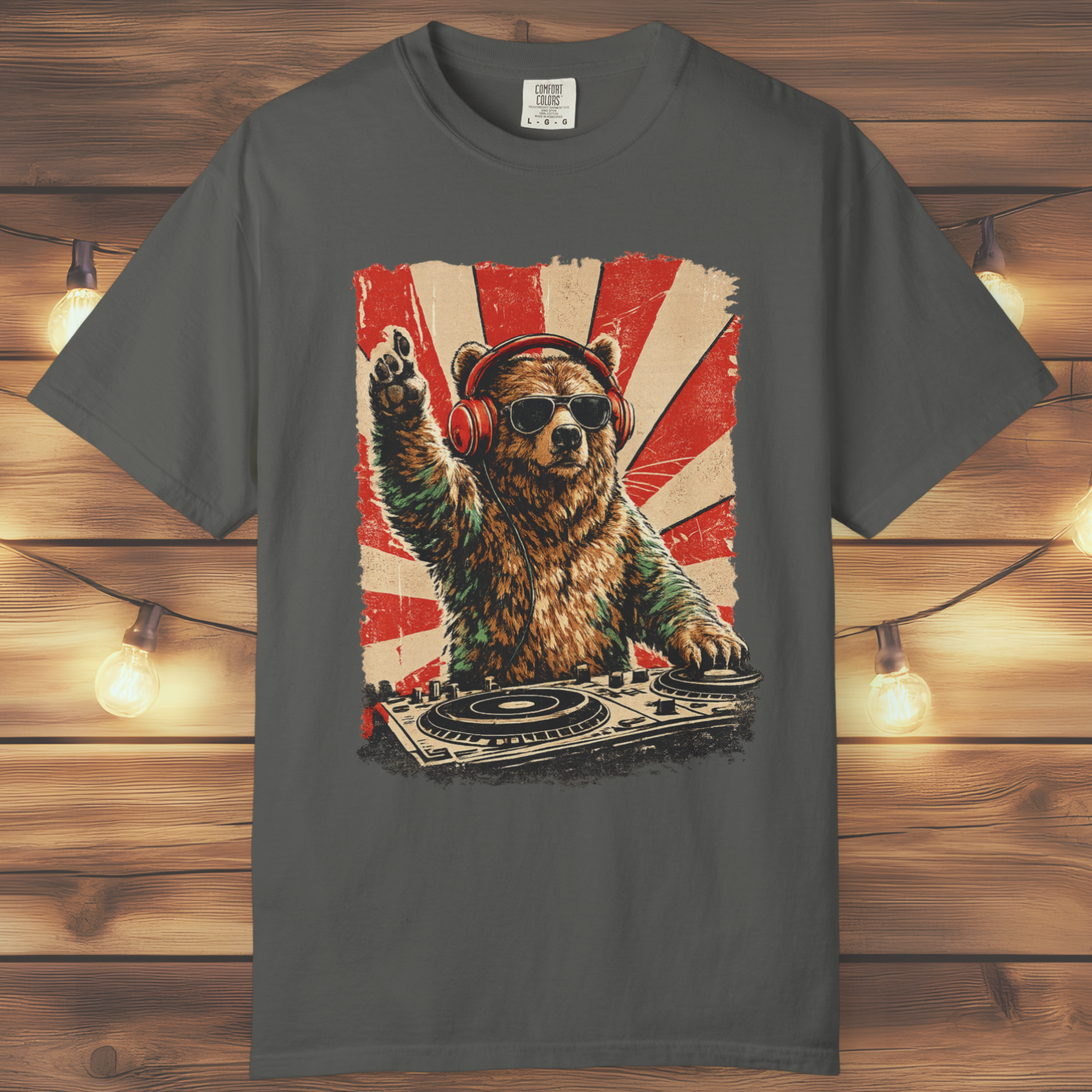 Bear At The Turntable Graphic T-Shirt
