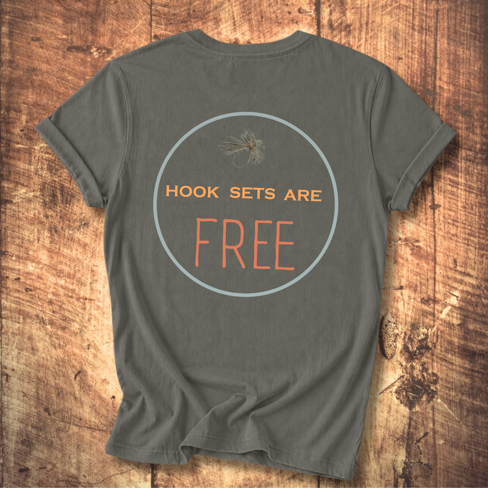 Hook Sets Are Free Fishing Back Print T-Shirt