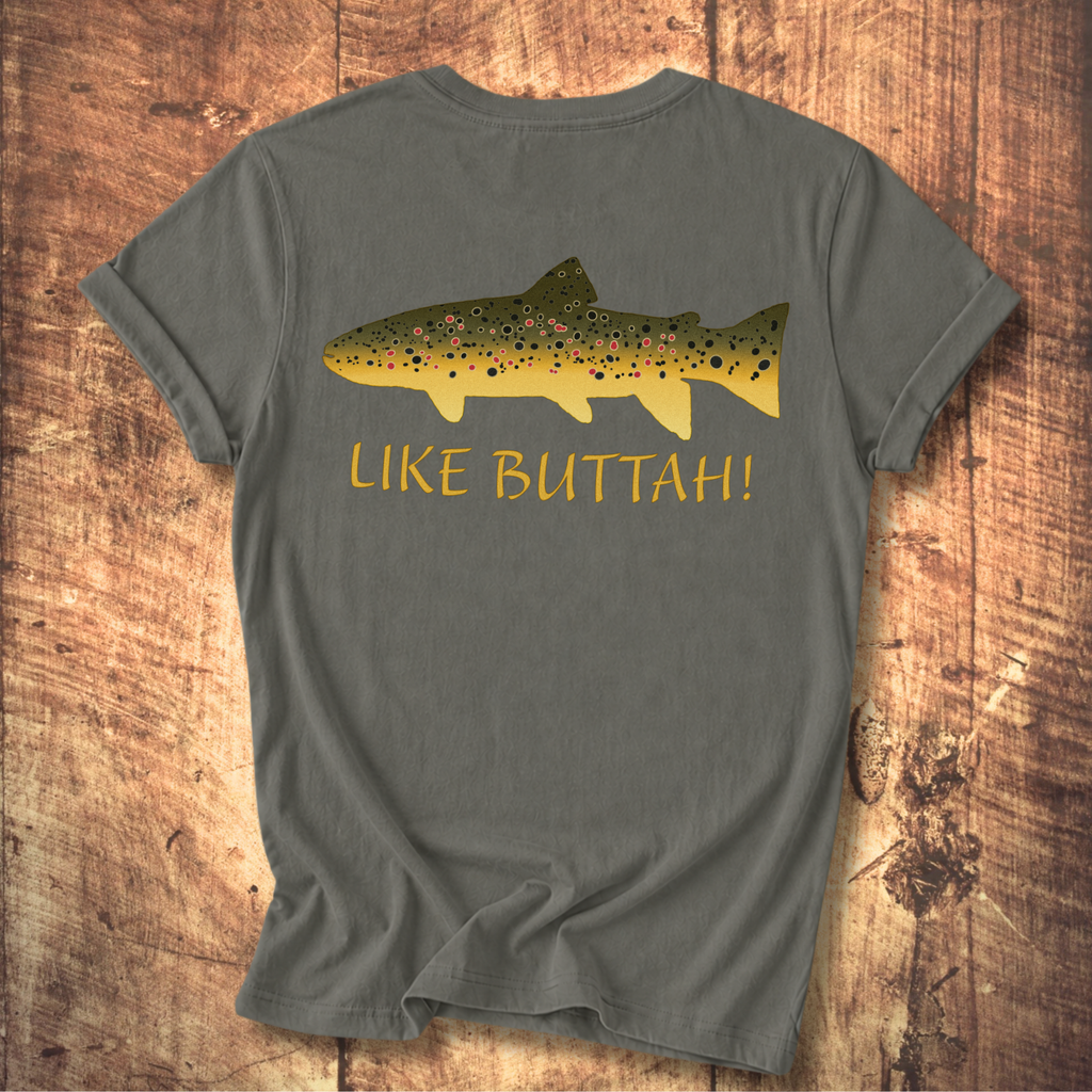 Like Buttah Brown Trout T-Shirt Back Print
