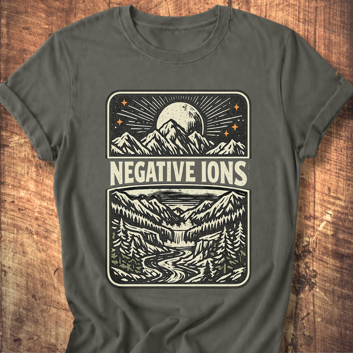 Negative Ions Mountain Moon Tee