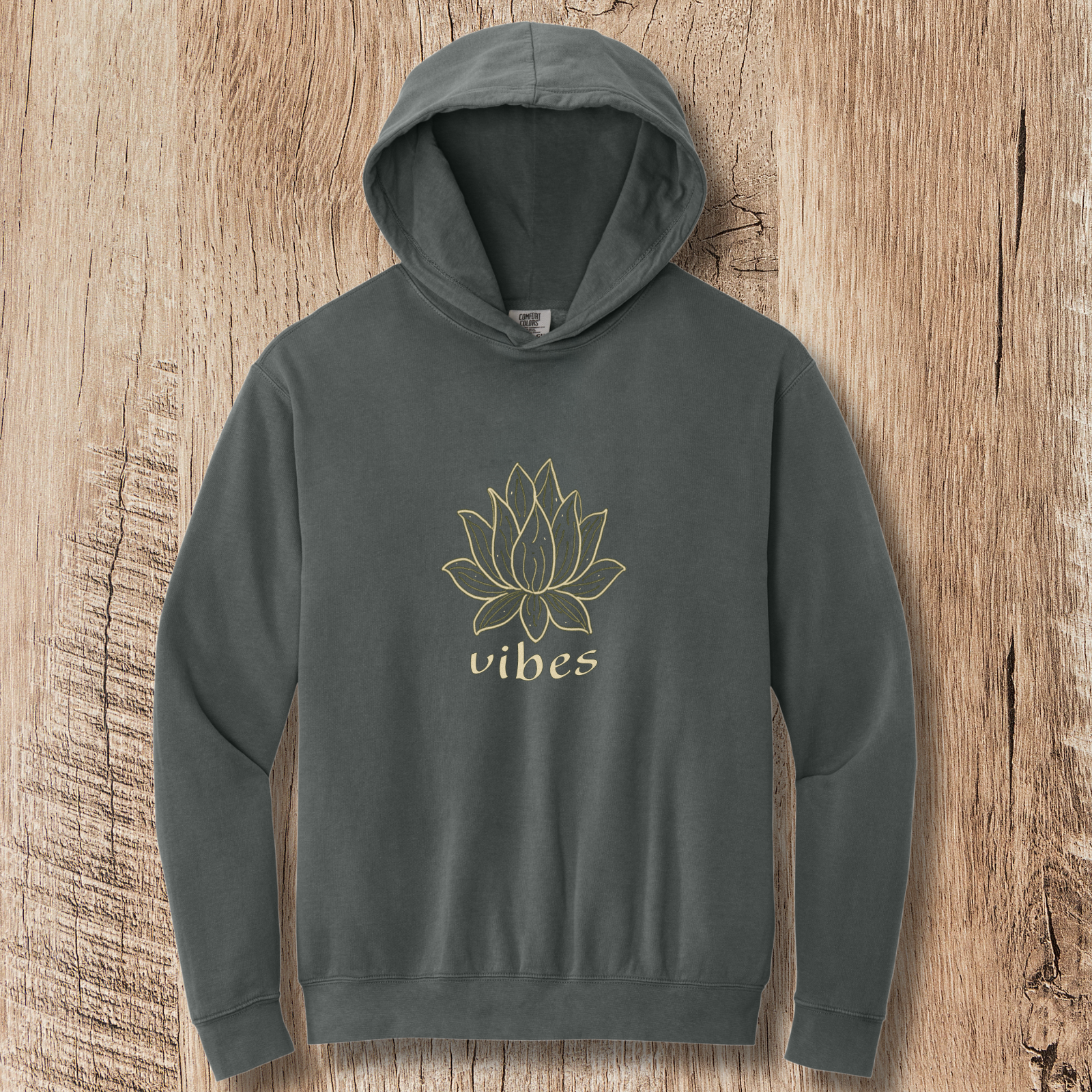 Lotus Vibes Hoodie — Minimal Yoga Hoodie