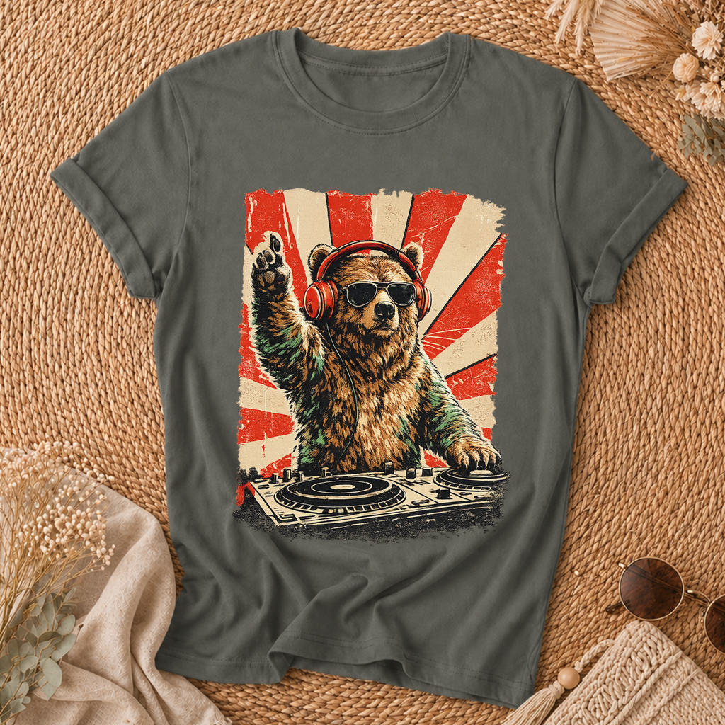 Bear At The Turntable Tee