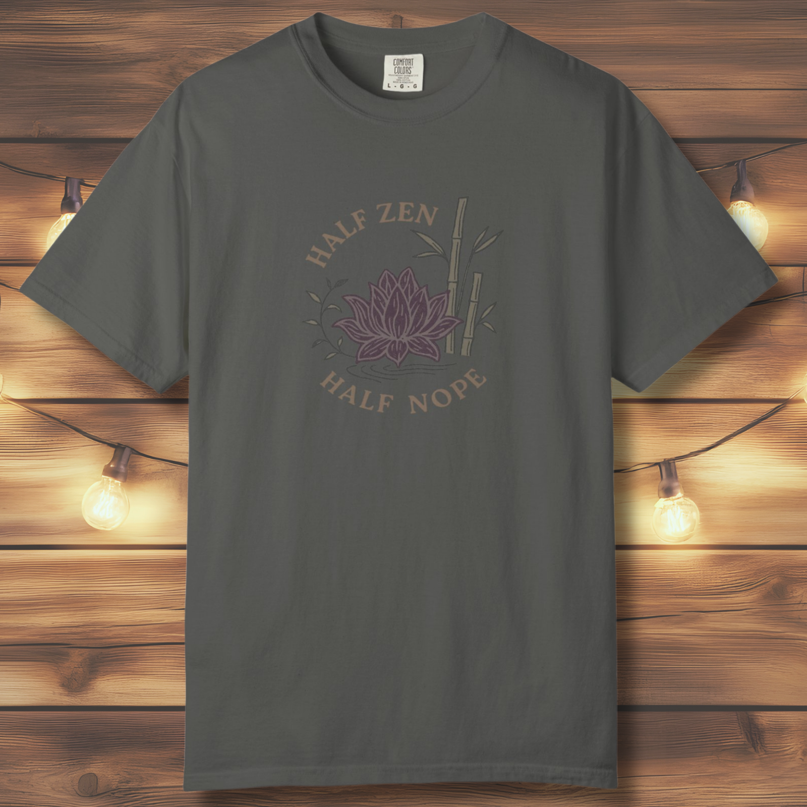 Half Zen Half Nope T-Shirt | Funny Lotus Mindfulness Tee