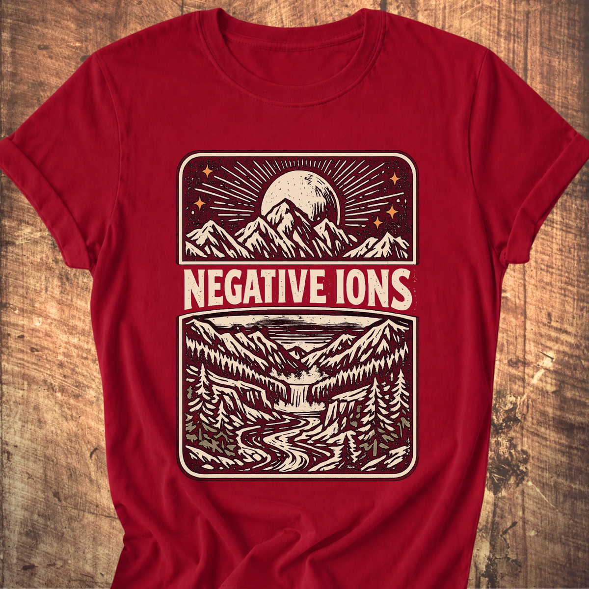 Negative Ions Mountain Moon Tee