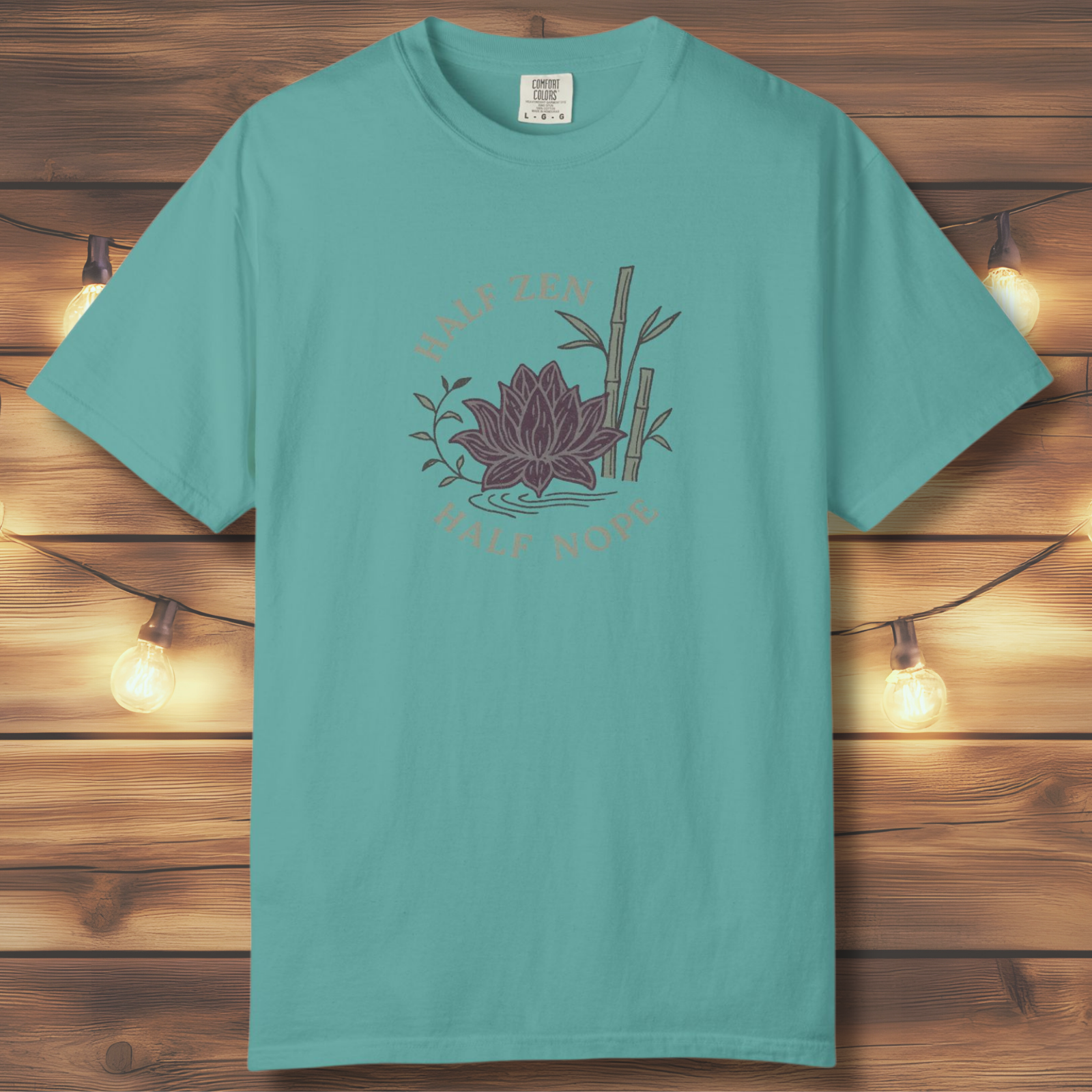 Half Zen Half Nope T-Shirt | Funny Lotus Mindfulness Tee