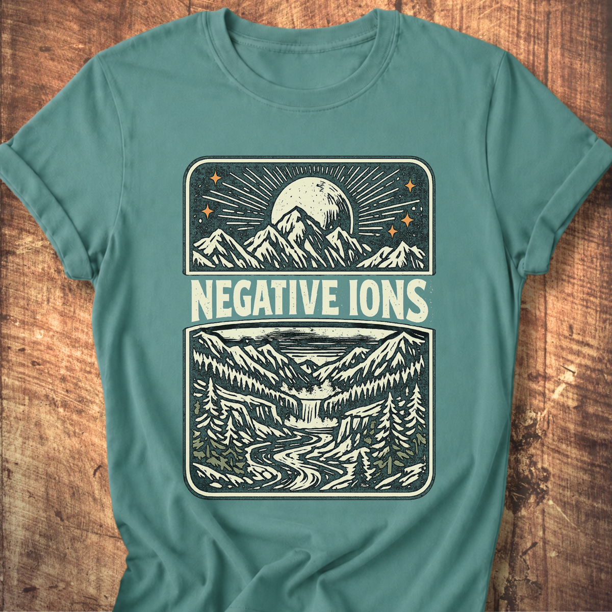 Negative Ions Mountain Moon Tee
