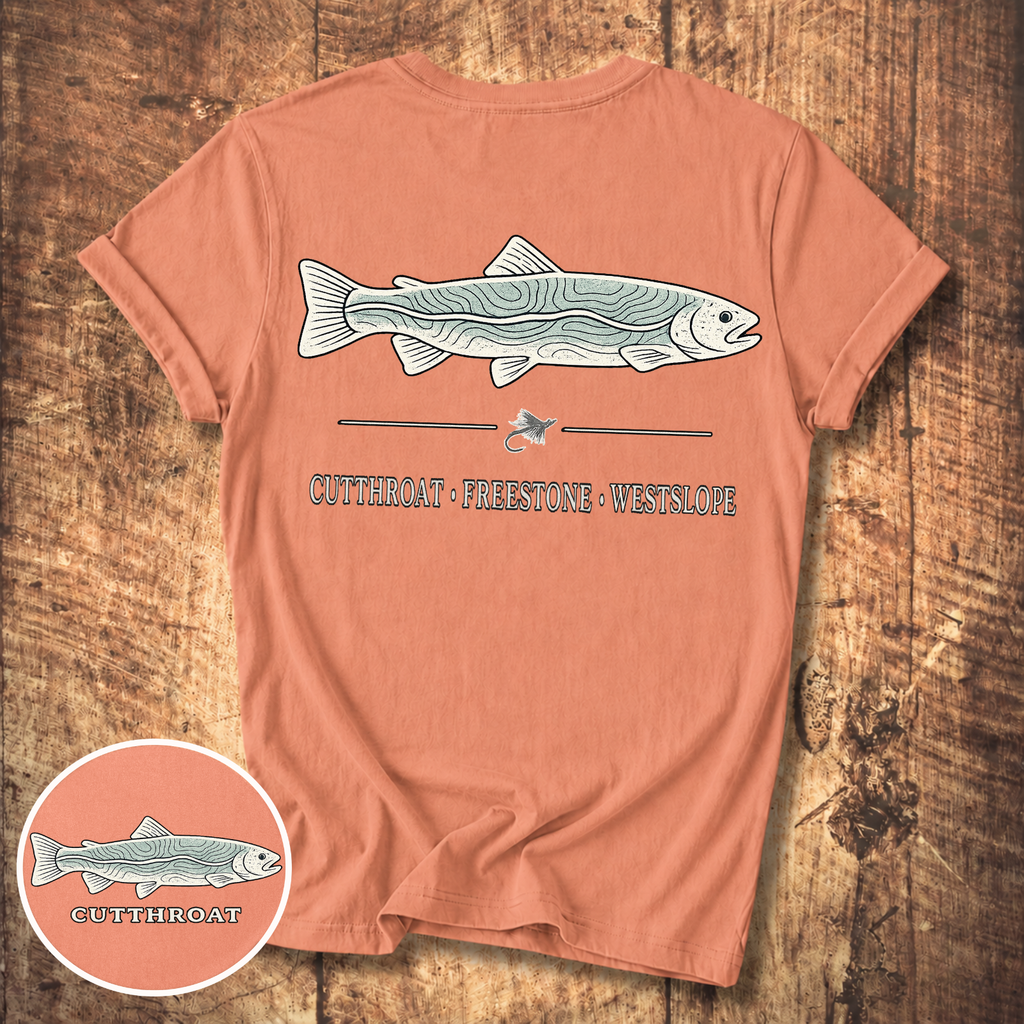 Cutthroat Topography Fly Fishing T-Shirt