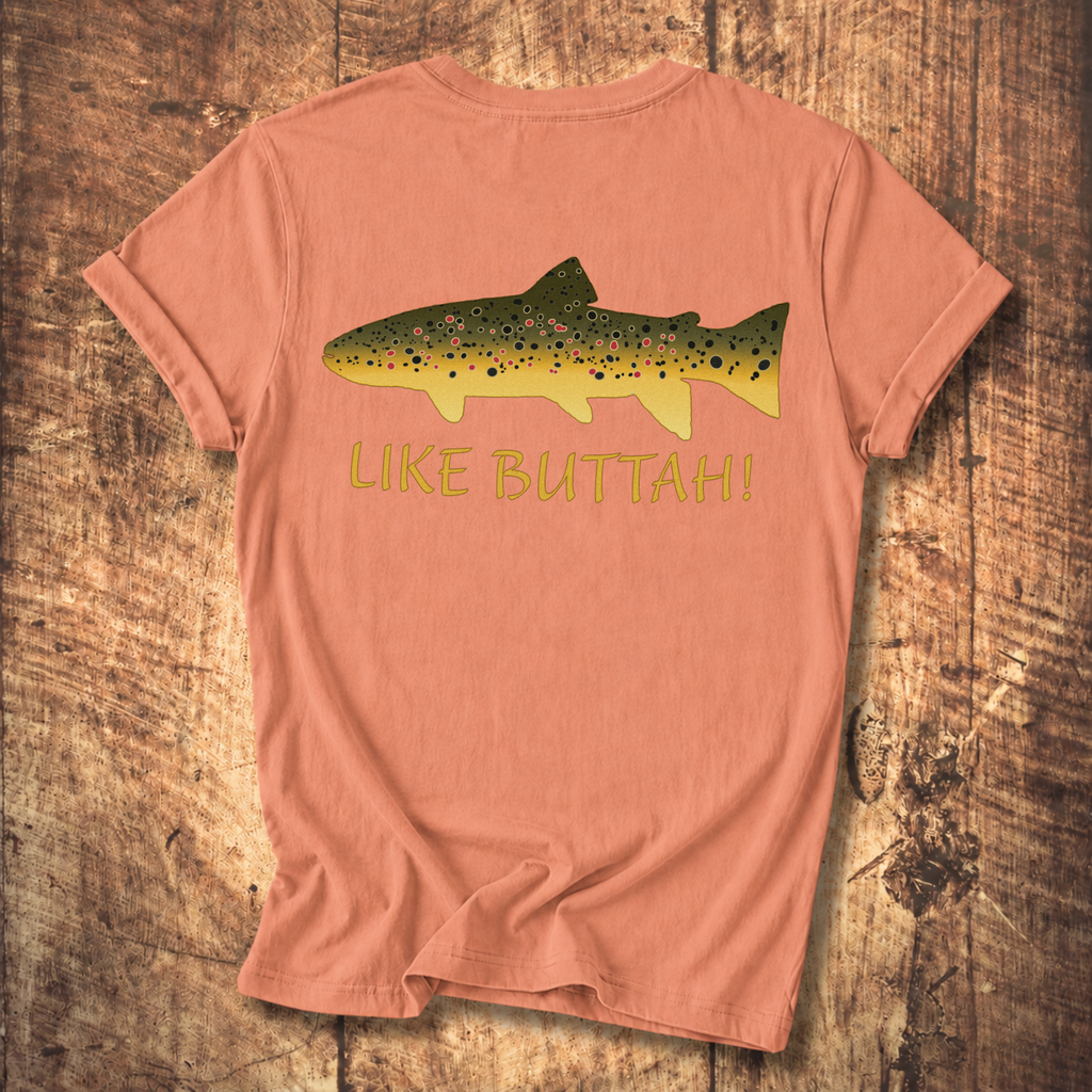 Like Buttah Brown Trout T-Shirt Back Print