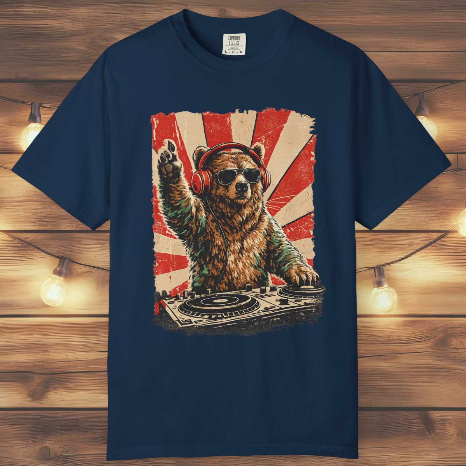 Bear At The Turntable Graphic T-Shirt