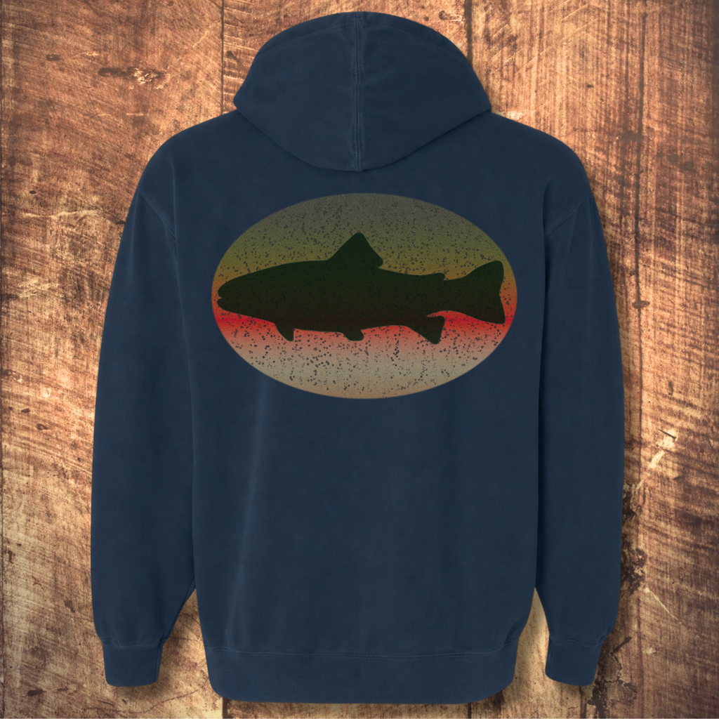 Trout Silhouette Hoodie Back Print