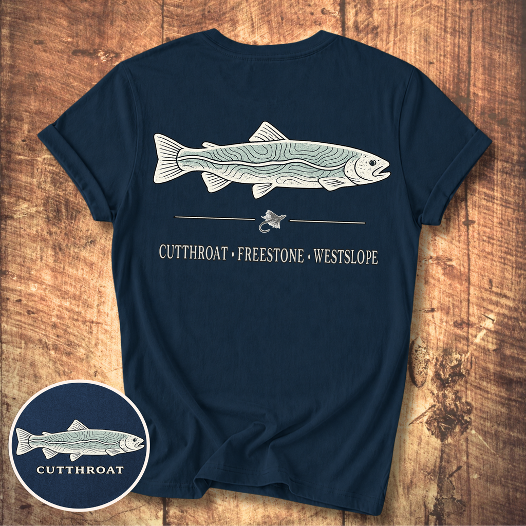 Cutthroat Topography Fly Fishing T-Shirt