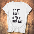 “Cast Tree #!@% Repeat” Funny Fly Fishing Tee