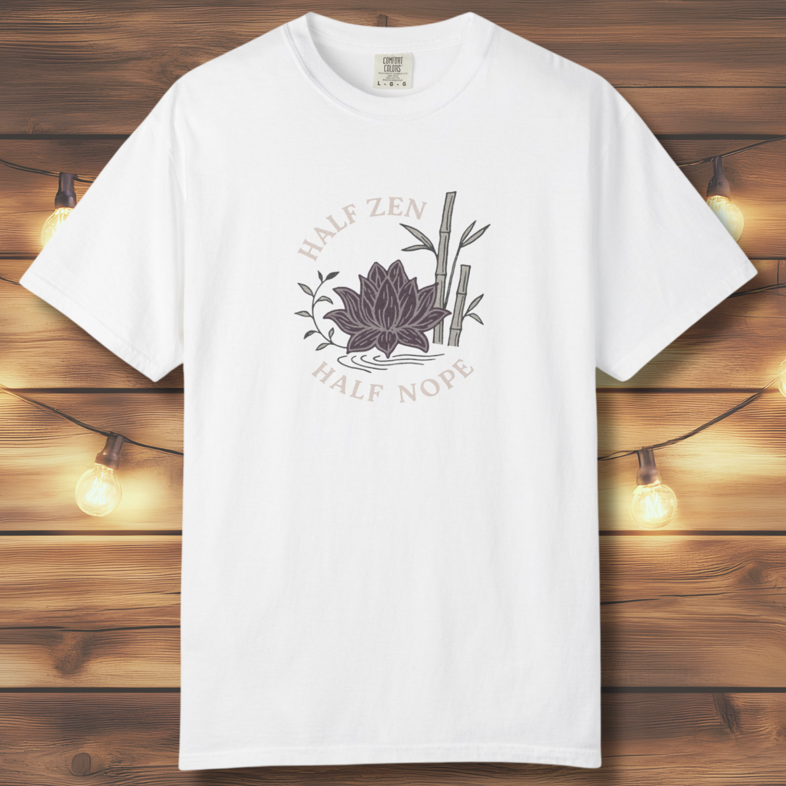 Half Zen Half Nope T-Shirt | Funny Lotus Mindfulness Tee
