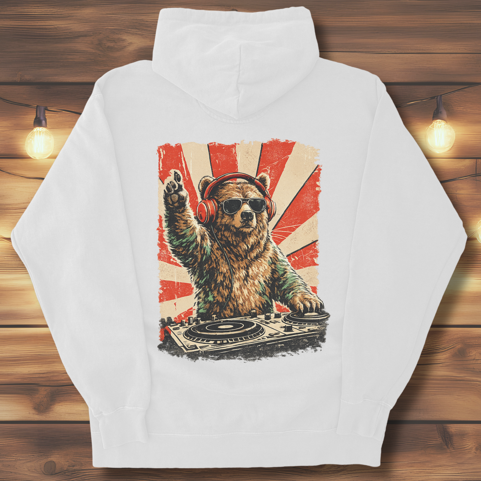 Bear at the Turntable Hoodie