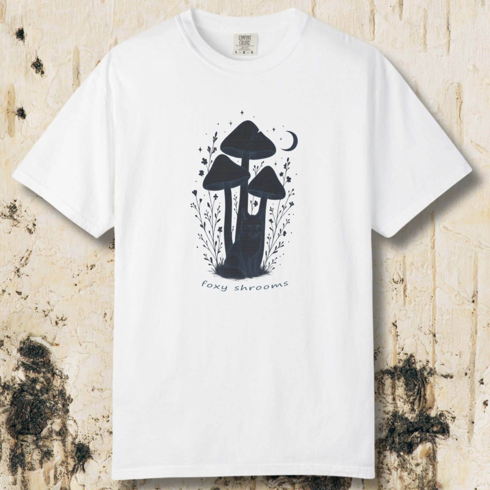 Foxy Shrooms T-Shirt — Moonlit Mushroom Graphic Tee