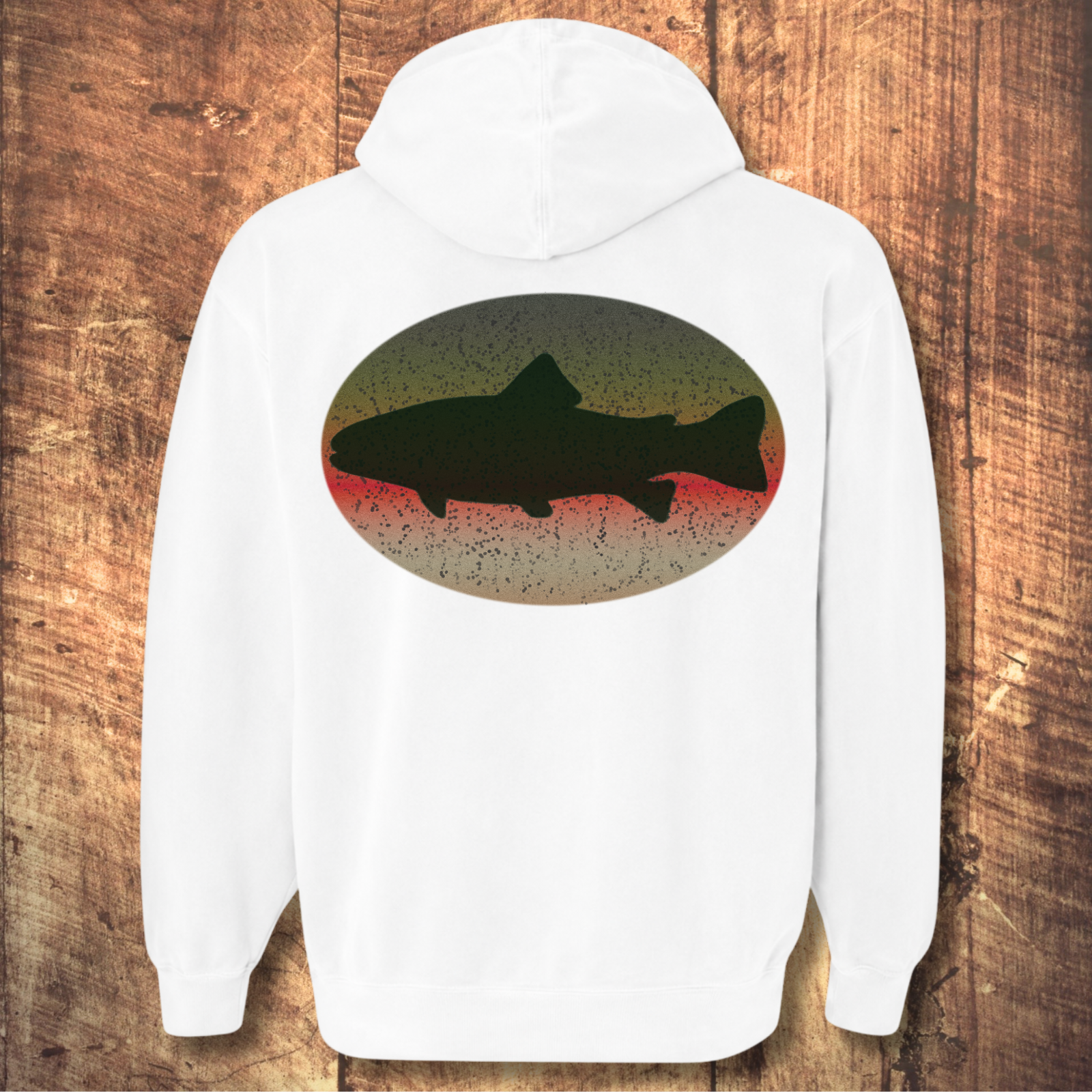 Trout Silhouette Hoodie Back Print