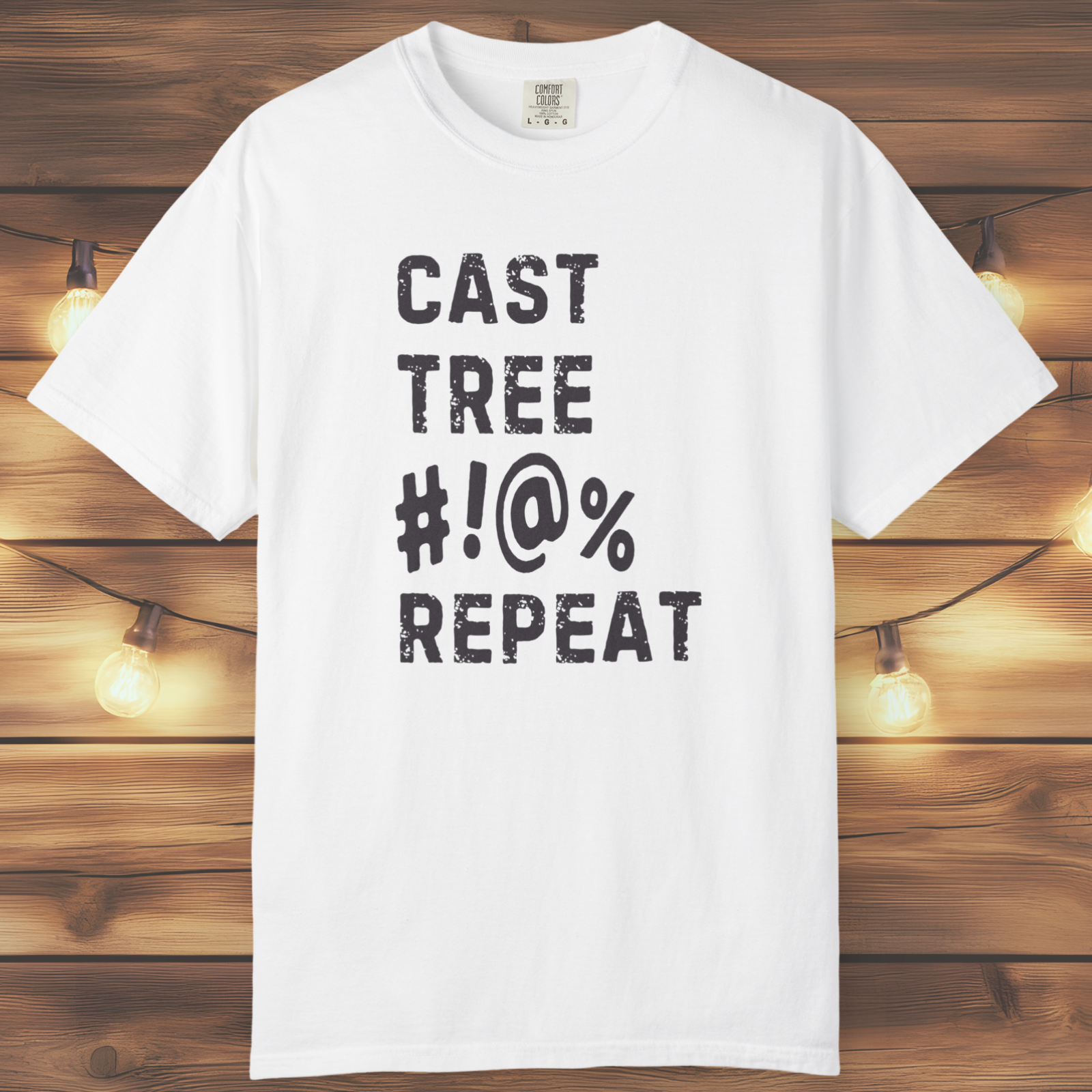 “Cast Tree #!@% Repeat” Funny Fly Fishing Tee