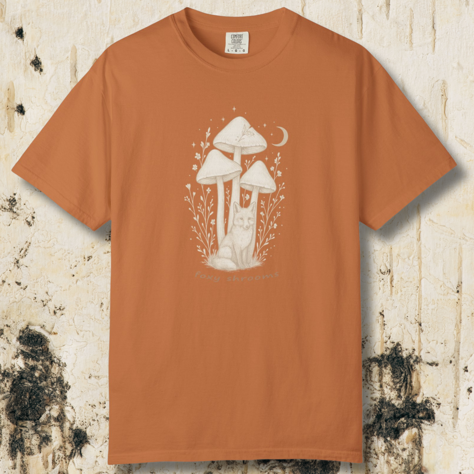 Foxy Shrooms T-Shirt — Moonlit Mushroom Graphic Tee