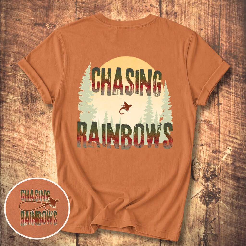 Chasing Rainbows Fly Fishing T-Shirt