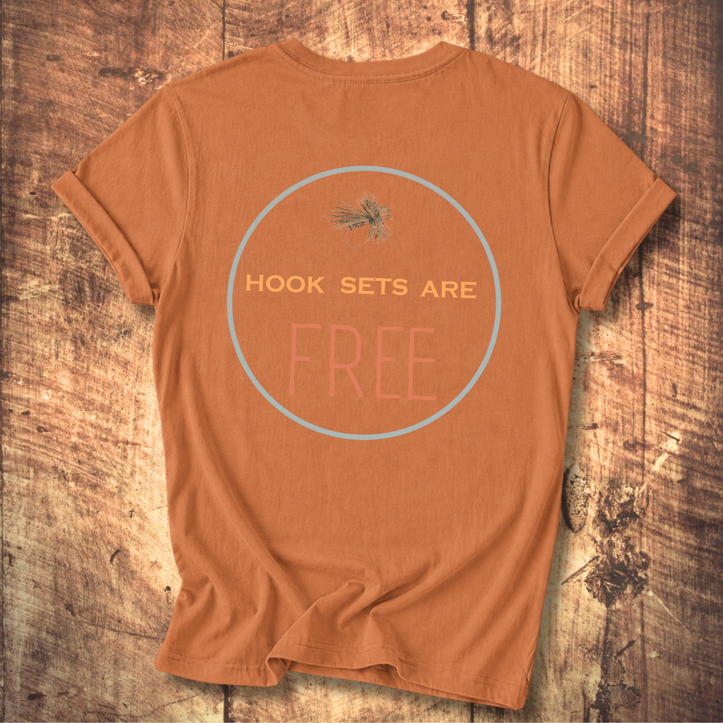 Hook Sets Are Free Fishing Back Print T-Shirt